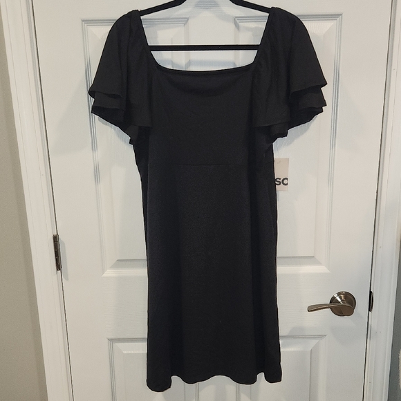 SO Dresses & Skirts - SO Black Mini Dress with Ruffle Sleeves